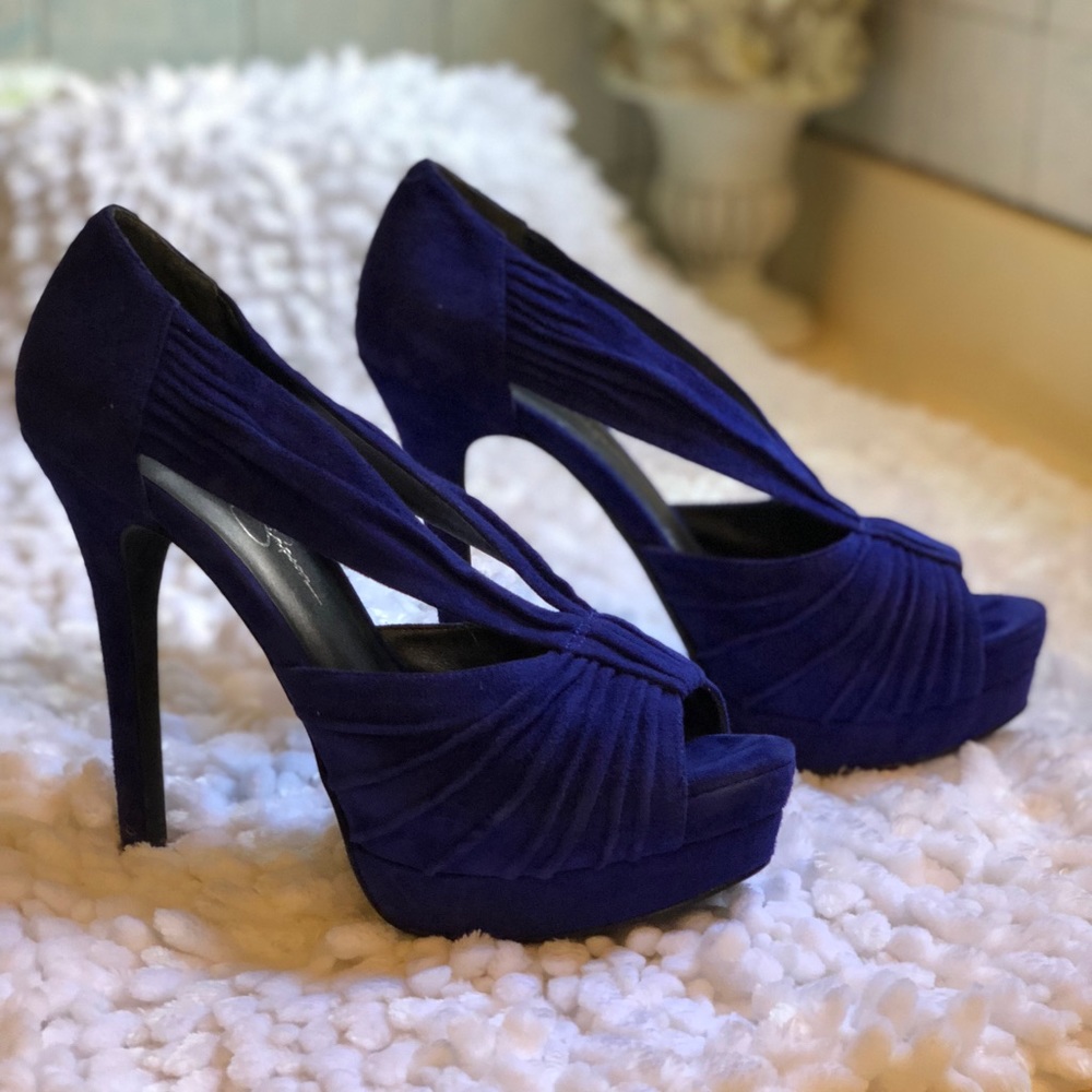 Jessica Simpson Blue Heels 7.5